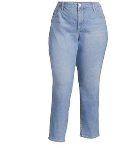 Terra & Sky Damen Plus 16 W Petite Core gerades Bein helle Waschung Jeans neu mit Etikett - Bild 1 von 6