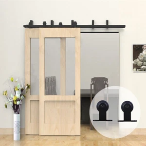 Sistema de puerta corredera herraje de puerta corredera juego de rodillos en T puerta individual/puerta doble/bypass 1M-4M - Imagen 1 de 22
