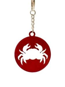 Crab Keychain in Red | Decorative Accessory - Made in the USA - Picture 1 of 2