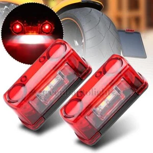Casa rodante 2 piezas LED matrícula luz trasera lámpara marcador blanco rojo camión SUV remolque - Imagen 1 de 7