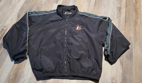 Vintage Phoenix Coyotes Puma Full Zip Jacket Windbreaker Mens 2XL XXL Black Cover
