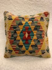 Multi Colour Vintage Antique Cushion Cover of Afghan Handmade Wool Kilim -40%OFF