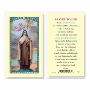 St. Saint Therese, the little flower - Prayer to Her - Laminated  Holy Card 341 - Picture 1 of 4