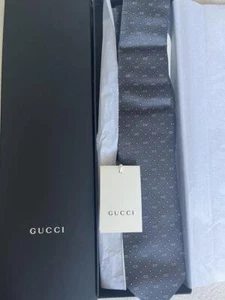 New unused gucci tie gray with tag and box from JAPAN - Picture 1 of 2