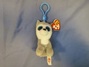 TY Beanie Boos - SLUSH der Husky Hund (Glitzeraugen) (Schlüsselclip - 3 Zoll) - neu mit Etikett - Bild 1 von 8
