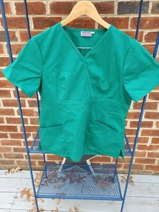 2 Sivvan Womens Uniforms Mock Wrap Nurse Medical Scrub Top Large Hunter Green - Picture 1 of 5