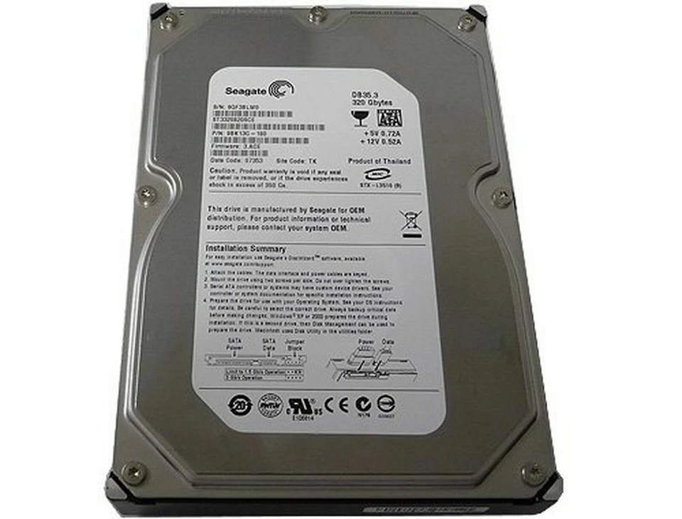 ST3320820SCE Seagate DB35.3 7200RPM 320GB SATA 3.5" HDD TV/CCTV - Image 1 of 1