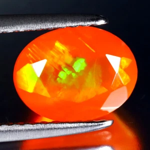 Piedra preciosa suelta de ópalo de fuego naranja térmico corte ovalado notable de 1,37 quilates (9 x 7 mm) - Imagen 1 de 2