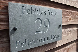Natural Slate Deep Engraved House Door Sign Plaque 30cm x 18cm Any Font  - Picture 1 of 8