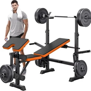 Hantelbank Kraftstation Trainingsbank Klappbar Verstellbar Bankdrücken Set NEU - Bild 1 von 9