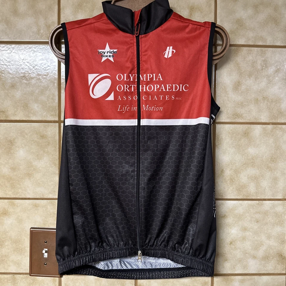 Hincapie Women’s Cycling Running Athletic Training Wind Vest, Black Red Sz L - Image 1 of 4