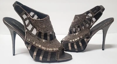 Elizabeth and James Julie Metal Bead Sling High Heel Shoes 8B Left/8.5B Right - Image 1 of 4