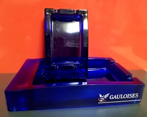 Two Gauloises blue glass ashtrays - Picture 1 of 12