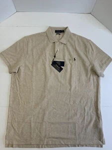 Auténtico POLO RALPH LAUREN Personalizado Calce Ajustado Malla Camisa Polo Corta Bronceada Para Hombres XXL* - Imagen 1 de 8