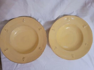Faiancas Neto Gomes Pottery Yellow Bowls Honey Bees On Rim Portugal RARE - Picture 1 of 8