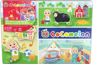 Spin Master Games, Cocomelon Chunky Musical Wooden Sound Puzzle, Plays Cocomelon - Picture 1 of 5