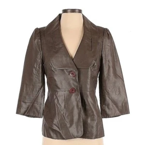 CLASSIQUES ENTIER XS shiny Luxury olive brown blazer jacket in Excellent cond - Picture 1 of 11