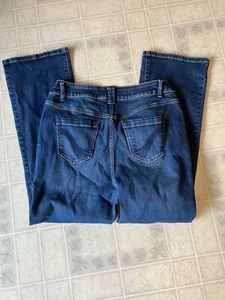 Lane Bryant Jeans Pants Size 16 Petite Blue Slim Boot Genius fit Dark Wash - Picture 1 of 7