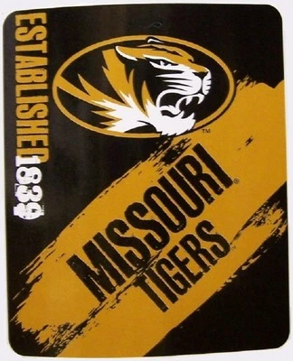 Blanket Fleece Throw NCAA Missouri Tigers NEW 50”x60” with protective sleeve - Image 1 of 2