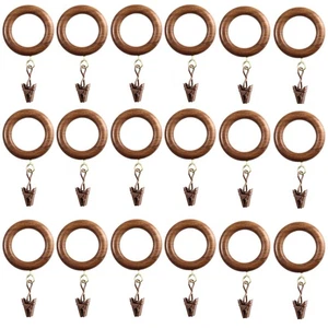 Handmade Rosewood Drapery Rod Rings | Wooden Curtain Rings | Set of 24 - Picture 1 of 7