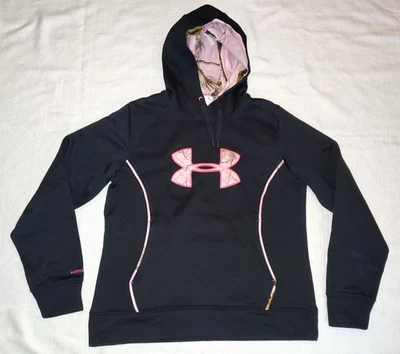 Under Armor Storm Hoodie Sweatshirt Women's Black Pink Caliber Cold Gear Large L - Image 1 of 4