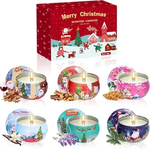 Candles Gift Set for Women, 6 Pack Natural Soy Wax 2.5oz Jar Candles Christmas - Picture 1 of 7