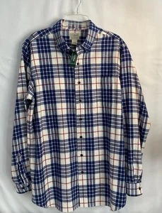 L.L Bean neu mit Etikett blau kariertes geknöpftes schottisches Flanellhemd Large Tall - Bild 1 von 9