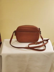 J CREW Signet Camera Bag Crossbody Shoulder Bag Roasted Chestnut Italian Leather - Picture 1 of 8
