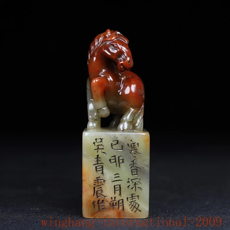 中国産寿山石　馬 马寿山石主中国风雕像、雕像| eBay