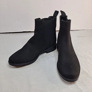 Call It Spring Chelsea Boots Women's Sz 5 Black Faux Suede Vegan - Picture 1 of 12