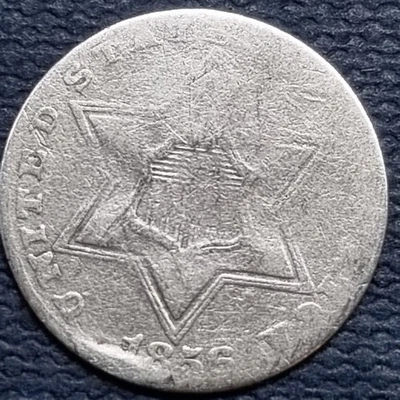 1856 Three Cent Piece 3c Silver Trime Circulated #96738 - Image 1 of 2