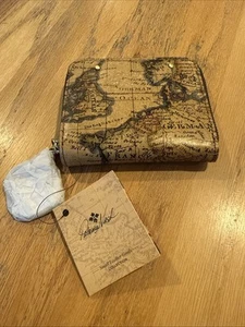Patricia Nash Malene Zip-Around Leather Wallet with RFID European Map NWT - Picture 1 of 16
