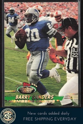 Barry Sanders 1993 Stadium Club Members Choice #496 Detroit Lions - Image 1 of 2