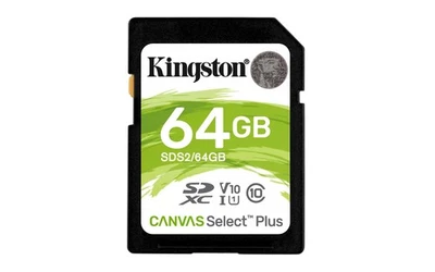 Kingston Canvas Select Plus 64GB SD Card Class 10 UHS I for Full HD 4K Video - Image 1 of 4