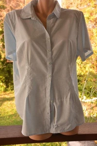 QUALITY Kathmandu BLUE CHECK Casual Activewear TOP Size 18 NEW. Shapely-Stretch - Foto 1 di 1