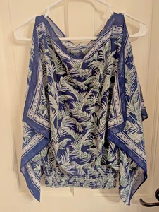 NEW Max Studio handkerchief Cold Shoulder Resort Top - Sz S - Picture 1 of 4
