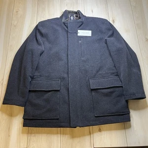 Cole Haan Signature NEW Wool Blend Coat Faux Fur Full Zip Mens Size 2XL Gray - Picture 1 of 23