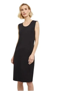 Misook XL Black Sleeveless Sheath Knit Midi Dress Minimalist Old Money Quiet Lux - Picture 1 of 8