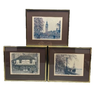 3 Vintage 1960er A. Jaude Kimev Litho Drucke Big Ben Parliment St. Paul's Cathedral - Bild 1 von 13