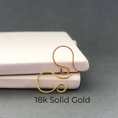 Gancho para pendientes de oro macizo de 18k, gancho francés hecho a mano de oro macizo para hacer joyas Foto 1 de 4