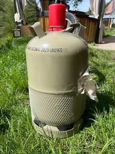 Stahl Gasflasche 11 kg Grau Propangasflasche leer Camping Gas Grill Flasche - Bild 1 von 1