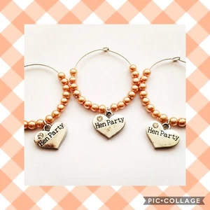 Hen Do Wine Glass Charms. Hen Do Favours. Hen Party Favours. Set Of 3 Charms - Picture 1 of 1