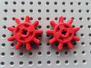 Lego 2 x Felge Zahnrad g9 rot 9 Zähne - Bild 1 von 1