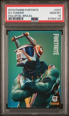 POP 1 PSA 10 2019 Panini Fortnite Series 1 Brazil DJ Yonder #207 Holofoil Holo - Image 1 of 2