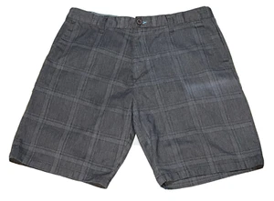 Burnside Bermudas Chino Pantalones Cortos Hombre 35 x 9 Teléfono Bolsillo Cuadros Gris - Imagen 1 de 9