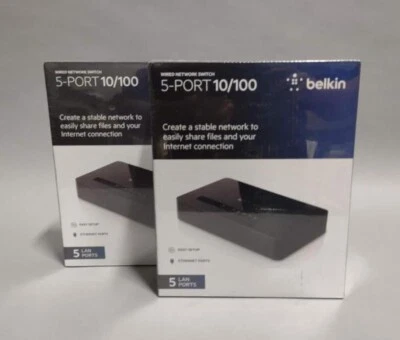 Belkin 5-Port 10/100  Wired Network Switch | Brand New - Image 1 of 4