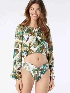 Vince Camuto Size Small Long Sleeve Crop Top Cover Up Rainforest NEW No Tags - Picture 1 of 1