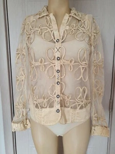 Elisa Cavaletti Club Kurzjacke beige Tüll Stickerei Größe S - Bild 1 von 10