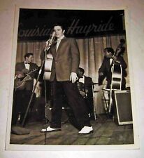 Vintage Bl+Wh 1956 ELVIS PRESLEY LOUISANA HAYRIDE CONCERT STAGE 8x10 Photograph