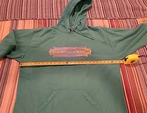 Vintage 90’s B.U.M. Equipment Navy Green Hoodie Sweatshirt Men’s Size L 52" Ches - Picture 1 of 7